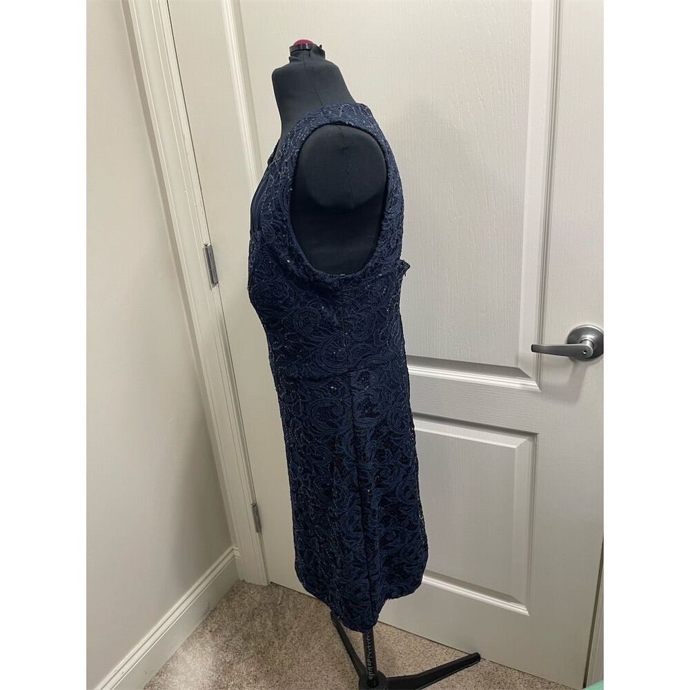 City Triangles Navy Blue Knee Length Dress Bedazzled Halter Size 13. Sku157 - Picture 2 of 16